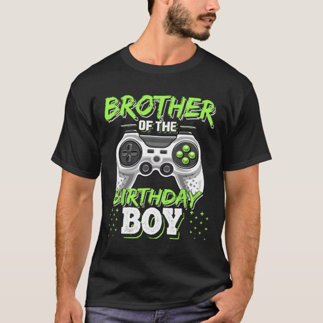 Brother Of The Birthday Boy Matching Video Game Bi T Shirt (Framsida)