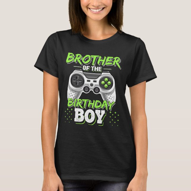 Brother Of The Birthday Boy Matching Video Game Bi T Shirt (Framsida)