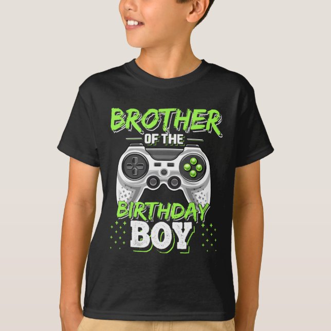 Brother Of The Birthday Boy Matching Video Game Bi T Shirt (Framsida)