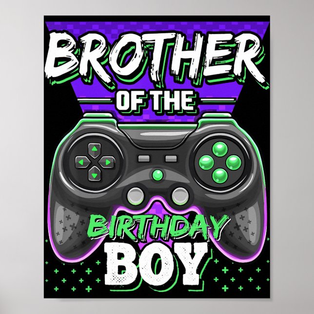 Brother of the Birthday Boy Matching Video Game Poster (Framsidan)