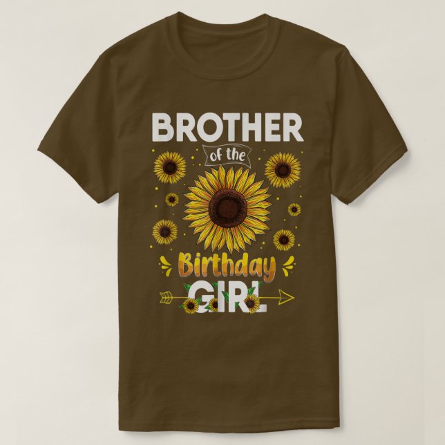 Brother Of The Birthday Girl Sunflower Party Famil T Shirt (Design framsida)