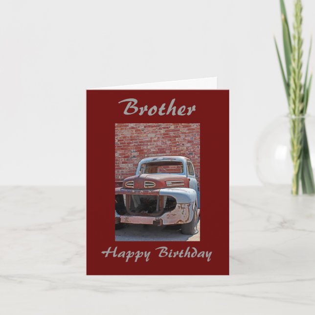 Brother Old Rusty Lastbil Birthday Greeting Card Kort (Framsida)