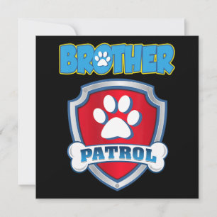 Brother Patrol Shirt - Hund Mamma Pappa Gift Birth Julkort