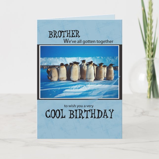 Brother Penguin från Group Birthday Kort (Framsida)