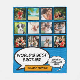 Brother Photo Collage Modern Coola Roligt Tecknad  Fleecefilt