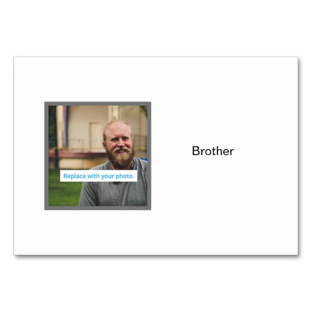 Brother Photo on Personlig Family Flashcards Bordsnummer (Framsidan)