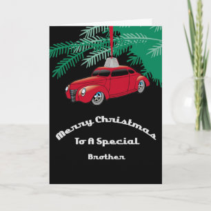 Brother Red Hotrod-julkort Helgkort