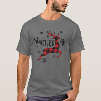 Brother Reindeer Xmas Red Plaid Family Matching Ch T Shirt