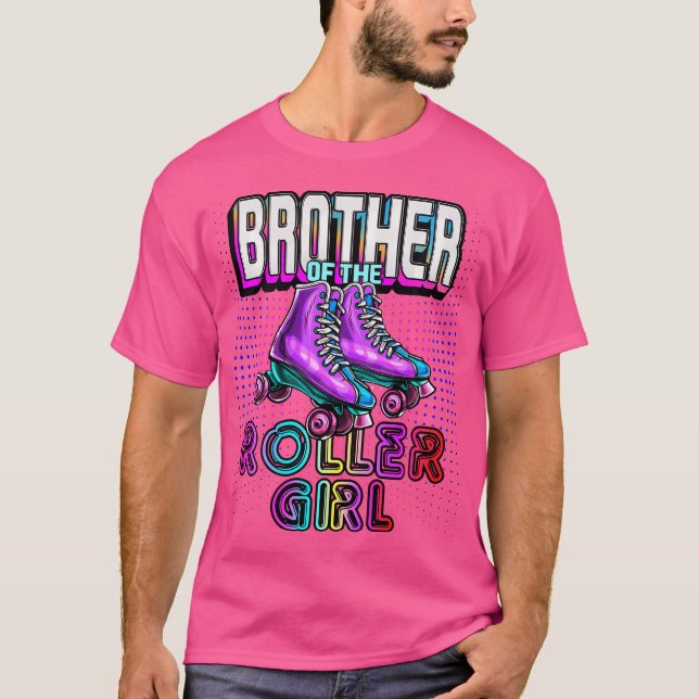 Brother Roller Girl Roller Skating Birthday Matchi T Shirt (Framsida)
