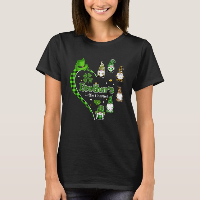 Brother S Little Gnomies Cute Gnomes Heart St Patr T Shirt (Framsida)