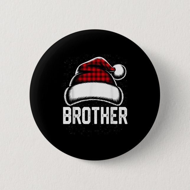 Brother Santa Red Plade-julfamiljen Matching Knapp (Framsida)