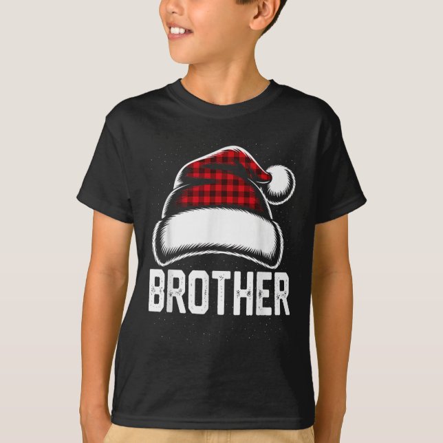 Brother Santa Red Plade-julfamiljen Matching T Shirt (Framsida)