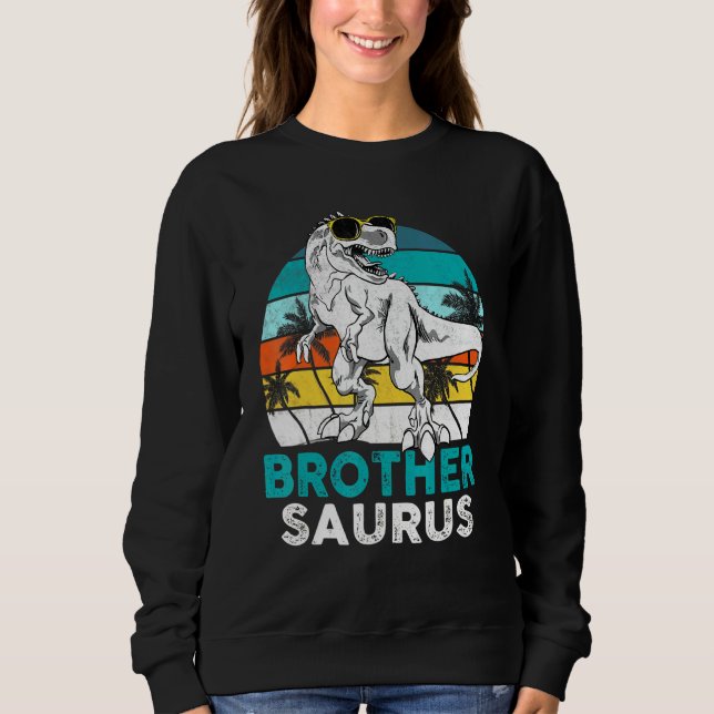 Brother Saurus Dinosaur Matching Family T Rex Vint T Shirt (Framsida)