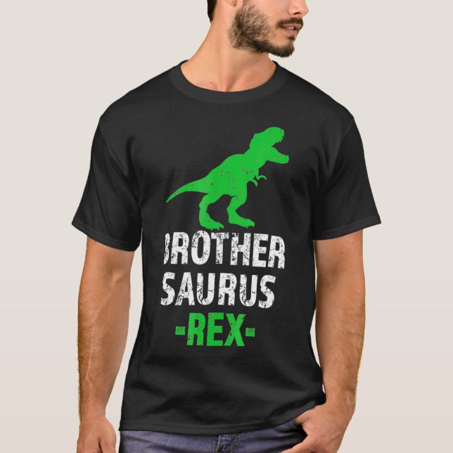 Brother Saurus Rex Funny Dinosaur T-Rex Bro T Shirt (Framsida)