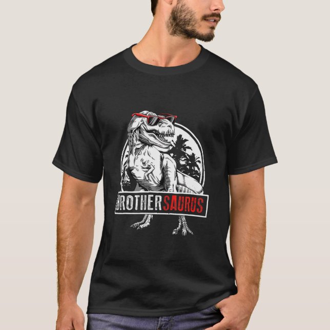 Brother Saurus T Rex Dinosaur Brother Saurus Fathe Shirt (Framsida)