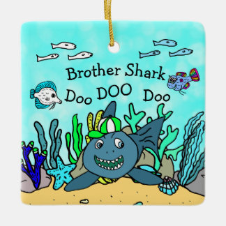 Brother Shark-familjens julprydnad Julgransprydnad Keramik