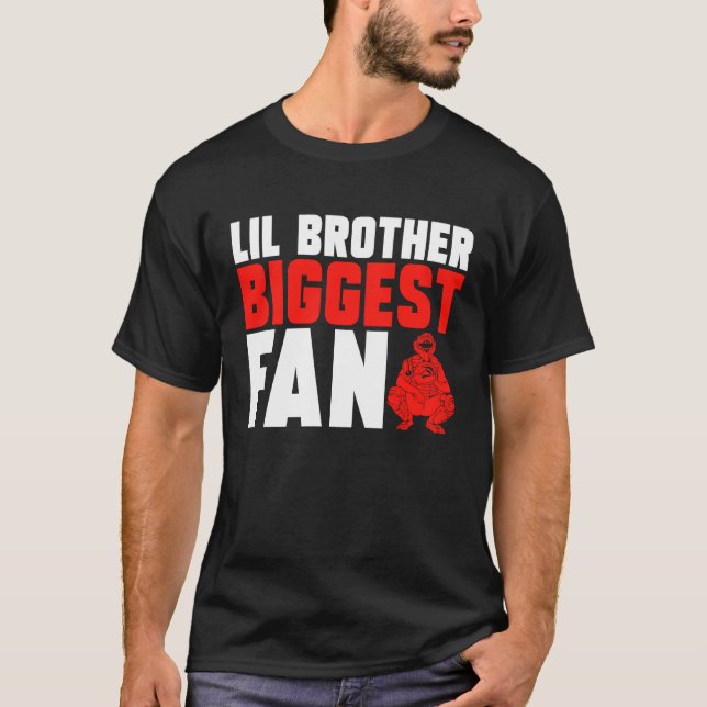 Brother Sister  Baseball Softball Catcher T Shirt (Framsida)