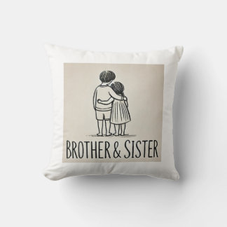 Brother & Sister Hug Cushion - Heartwarming Family Kudde