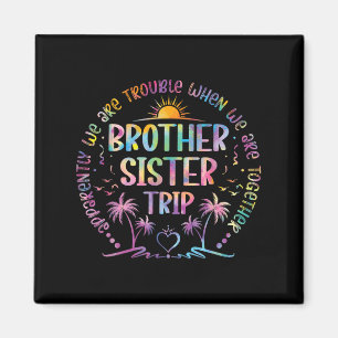 Brother Sister Matching Tie Dye Brother och Sister Magnet