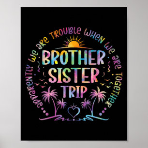 Brother Sister Matching Tie Dye Brother och Sister Poster