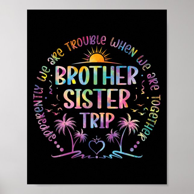 Brother Sister Matching Tie Dye Brother och Sister Poster (Framsidan)