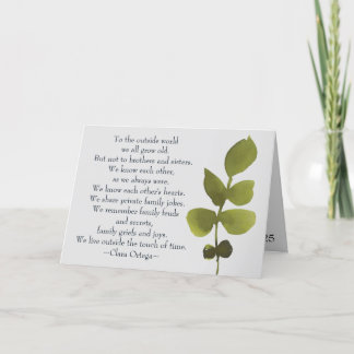 Brother Sister Sentimental Dikt Syskon Birthday Kort