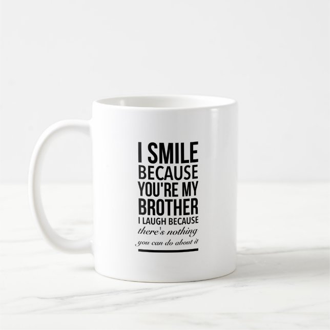 Brother smile funny gifts for brothers big bro kaffemugg (Vänster)