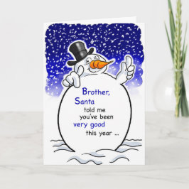 Brother Snögubbe Santa, Jul Humor Kort