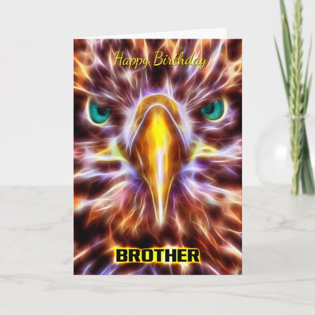 Brother Snyggt Birthday Fractal Sea Eagle Kort (Framsida)