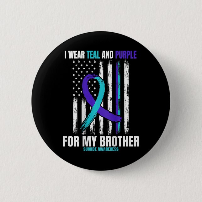 Brother Suicide Awareness Prevention American Flag Knapp (Framsida)