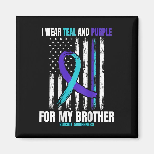 Brother Suicide Awareness Prevention American Flag Magnet (Framsidan)