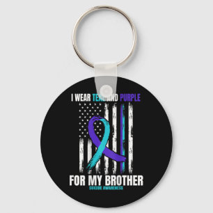 Brother Suicide Awareness Prevention American Flag Nyckelring