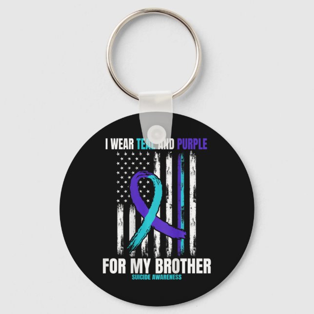 Brother Suicide Awareness Prevention American Flag Nyckelring (Framsida)