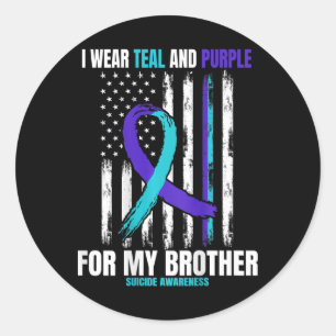 Brother Suicide Awareness Prevention American Flag Runt Klistermärke
