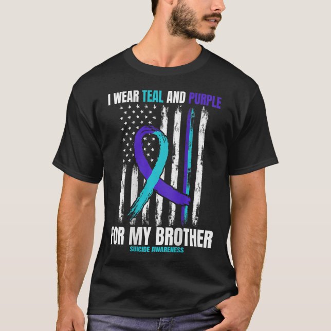 Brother Suicide Awareness Prevention American Flag T Shirt (Framsida)