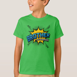 Brother & Superhero - Tecknad Bok Stil T Shirt