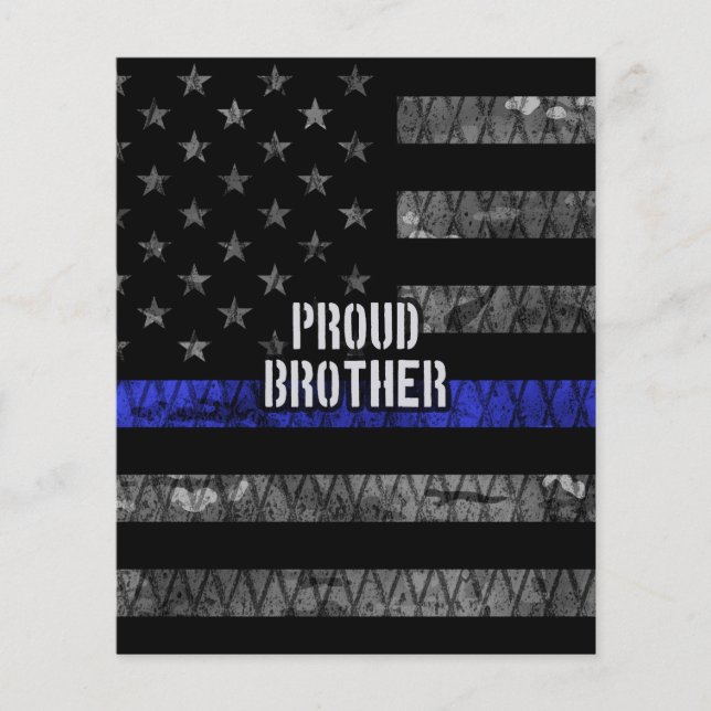 Brother Thin Blue Line Distress-Flagga Flygblad (Framsidan)