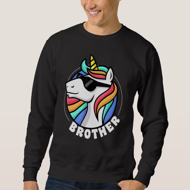 Brother Unicorn for Boys Lång Ärmad Tröja (Framsida)