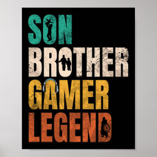 Brother Video Gamer Legend Matching Family Syskon Poster