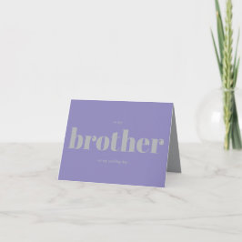 Brother Wedding Minimal Simple Lavender Silver Kort