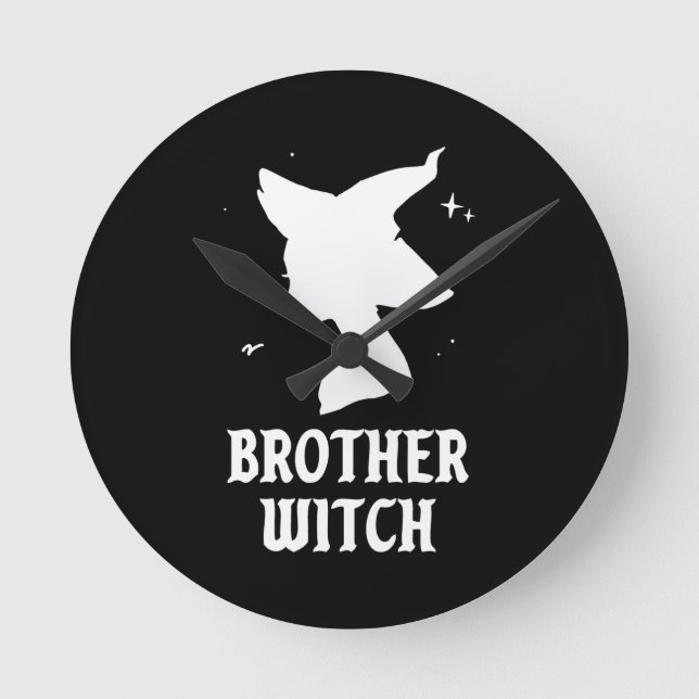 Brother Witch Lundny Spooky Matching Halloween Rund Klocka (Framsida)