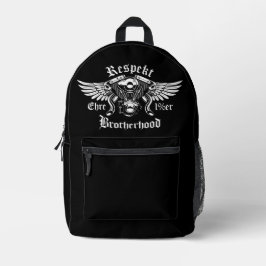 Brotherhood Biker Motorrad Ehre Respekt Rucksack