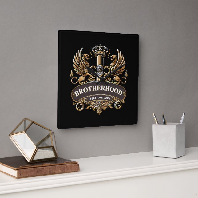 Brotherhood Cigar Company  Fyrkantig Klocka (Kontor)