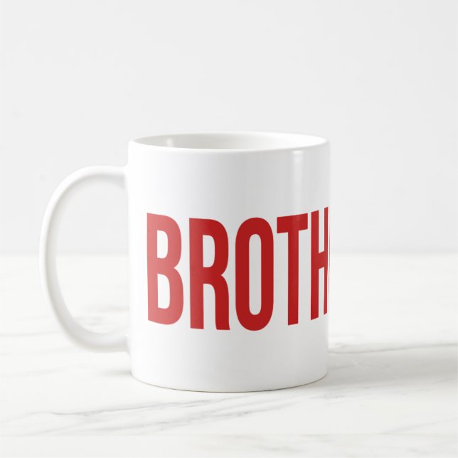 BROTHERHOOD-varumärkesmugg Röd Kaffemugg (Vänster)