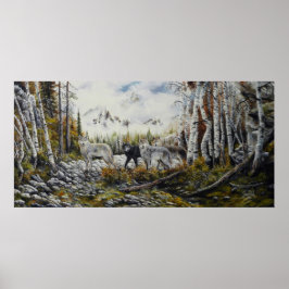 Brothers 4 vargars canvas oljemålning till försälj poster