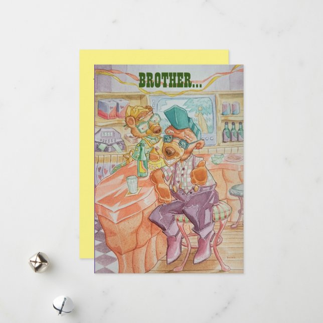 Brothers Birthday Greetings Card Julkort (Fram/Back In Situ)