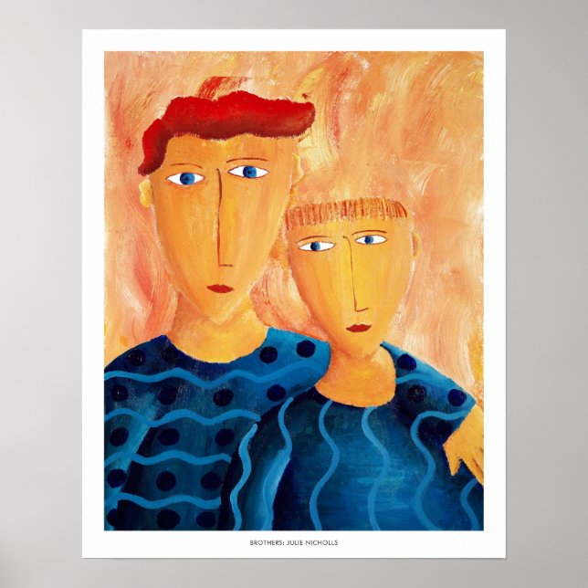 Brothers Contemporary Acrylic Painting Art Print Poster (Framsidan)