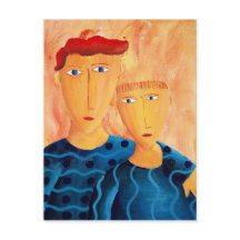 Brothers Contemporary Art Painting Postcard