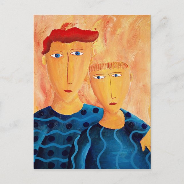 Brothers Contemporary Art Painting Postcard Vykort (Framsida)