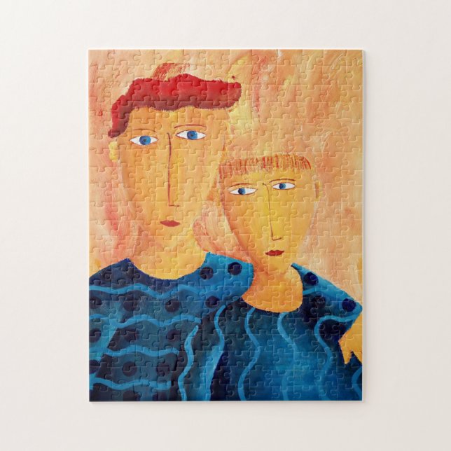 Brothers Contemporary Painting Fine Art Jigszon Pu Pussel (Vertikal)